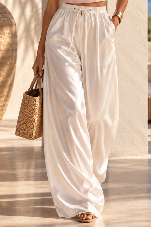 Calça Cetim bolsos