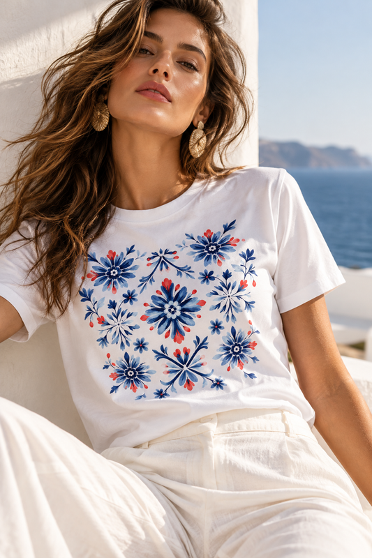 Camiseta azulejo Azul